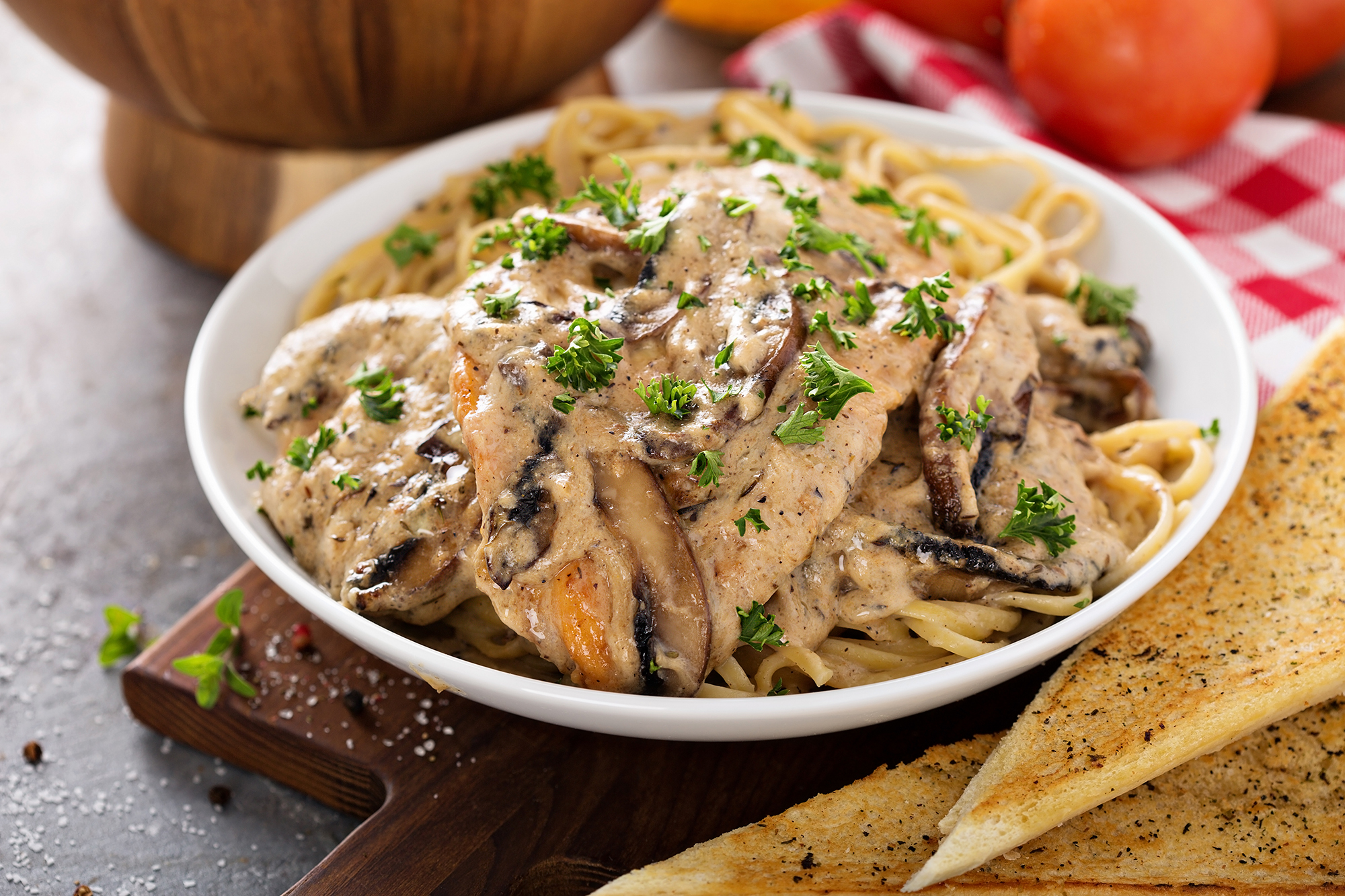 Chicken marsala with pasta